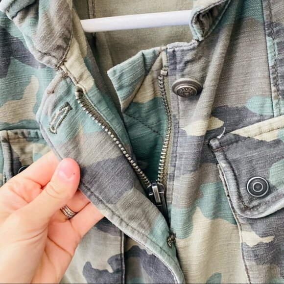 Free People Not Your Brother's Jacket Camo Green Sz Small - Picture 4 of 9